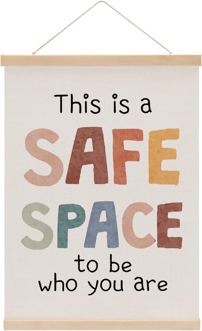 Inspirational Boho Poster Hanger, Therapy Office Decor Growth Mindset Wall Decor, Educational Posters Wall Art Wall Hanging Banner Home Calming Corner Counseling Psychologist Office Decor