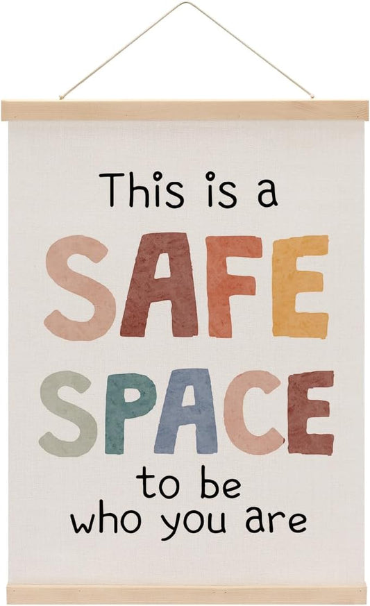 Inspirational Boho Poster Hanger, Therapy Office Decor Growth Mindset Wall Decor, Educational Posters Wall Art Wall Hanging Banner Home Calming Corner Counseling Psychologist Office Decor