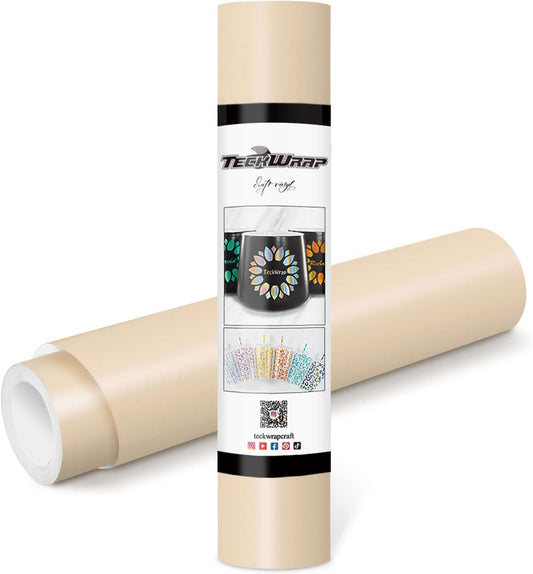 TECKWRAP Permanent Adhesive Vinyl 12" x 10ft, Matte Beige