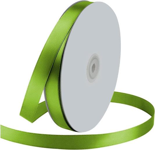 5/8" Wide x 100 Yards Single Face Polyester Satin Ribbon, Satin Ribbon for Crafts, Gift, Hair Bows, Wedding Party Decoration, Bow Making & Other Projects (Oliver Green)