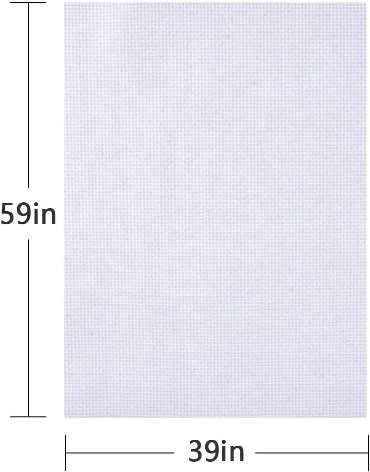 Cross Stitch Aida Fabric 14 Count, 59 by 39 Inch Large Size, Classic Reserve Cross Stitch Aida Cloth for Home DIY Embroidery Decoration