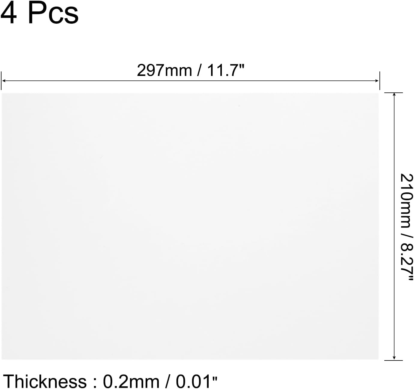 uxcell 4Pcs A4 Gel Light Lighting Filter Overlay Transparent Color Correction Plastic Vinyl PVC Sheets Photography Television Clear,0.2mm