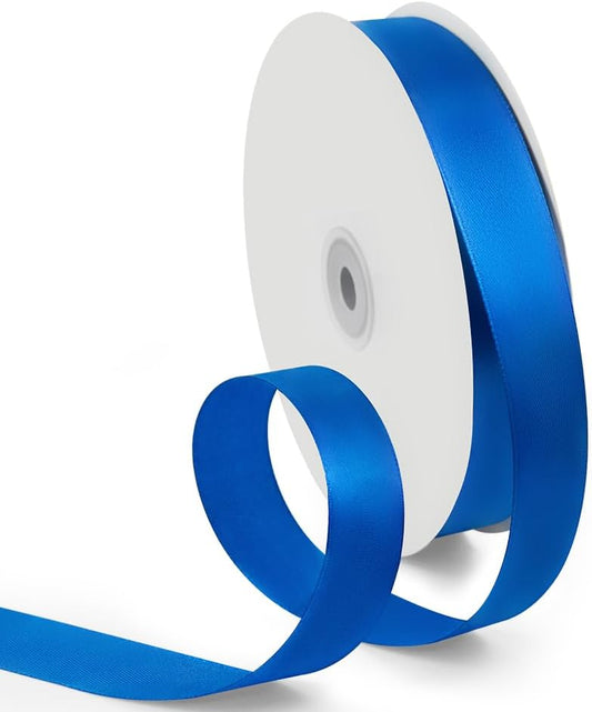 1 Inch 100 Yards Satin Ribbon Royal Blue, Solid Color Fabric Ribbon for Gift Wrapping, Wedding, Polyester Gift Ribbon for Birthday Party Decoration, Craft, Hair, Floral, Sewing