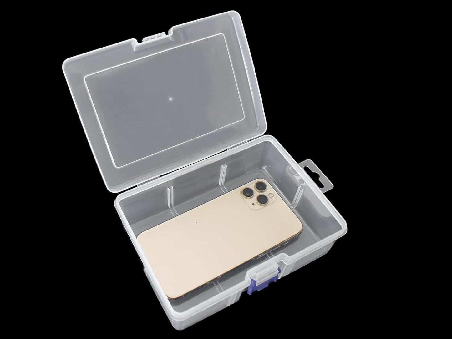 6-Piece Clear Plastic Storage Box with Snap-Tight Latch - Organizer Container for Pencils, Puzzles, Small Toys, Jewelry Making & Sewing Crafts (Small Size)