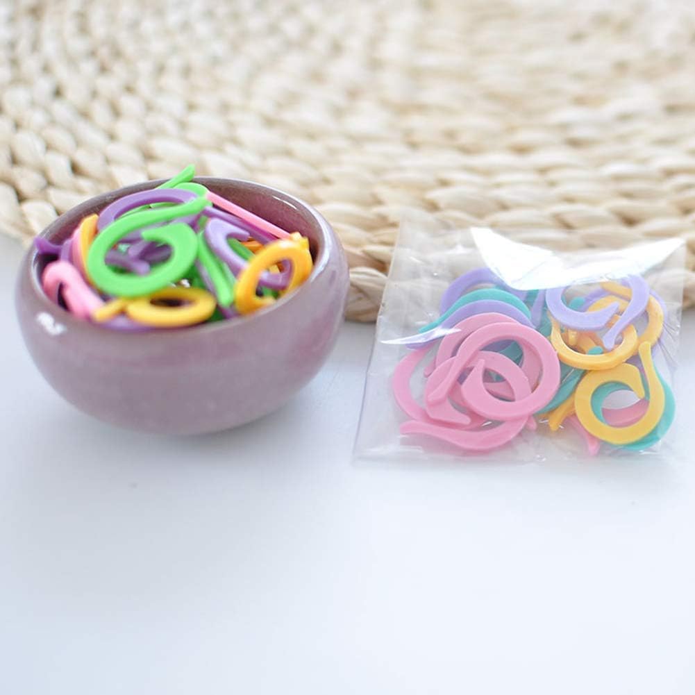 Lokunn 100PCS Stitch Markers for Crocheting, Crochet Stitch Markers Ring for Knitting and Crocheting, Small and Large Locking Markers
