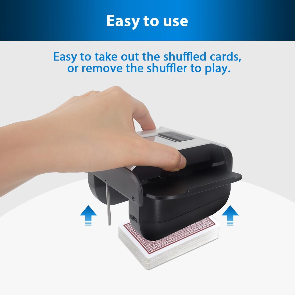 S1 Automatic Card Shuffler with 2000mAh Rechargeable Built-in Battery, 2 Deck Ultra Quiet Shuffling Machine