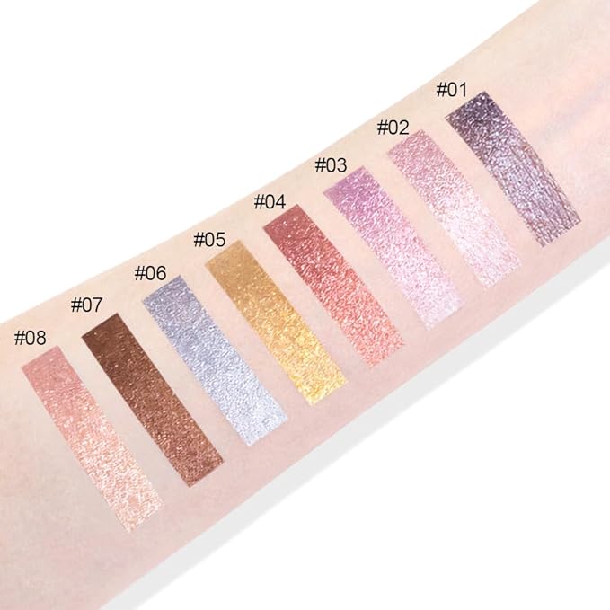 Glitter Shimmer Metallic Cream Eyeshadow Palette Makeup, Rose Gold Natural Single Mini Instant Holographic Eyeshadow For Older Women, Sombras Crema Para Ojos, Talc, Paraben & Cruelty Free