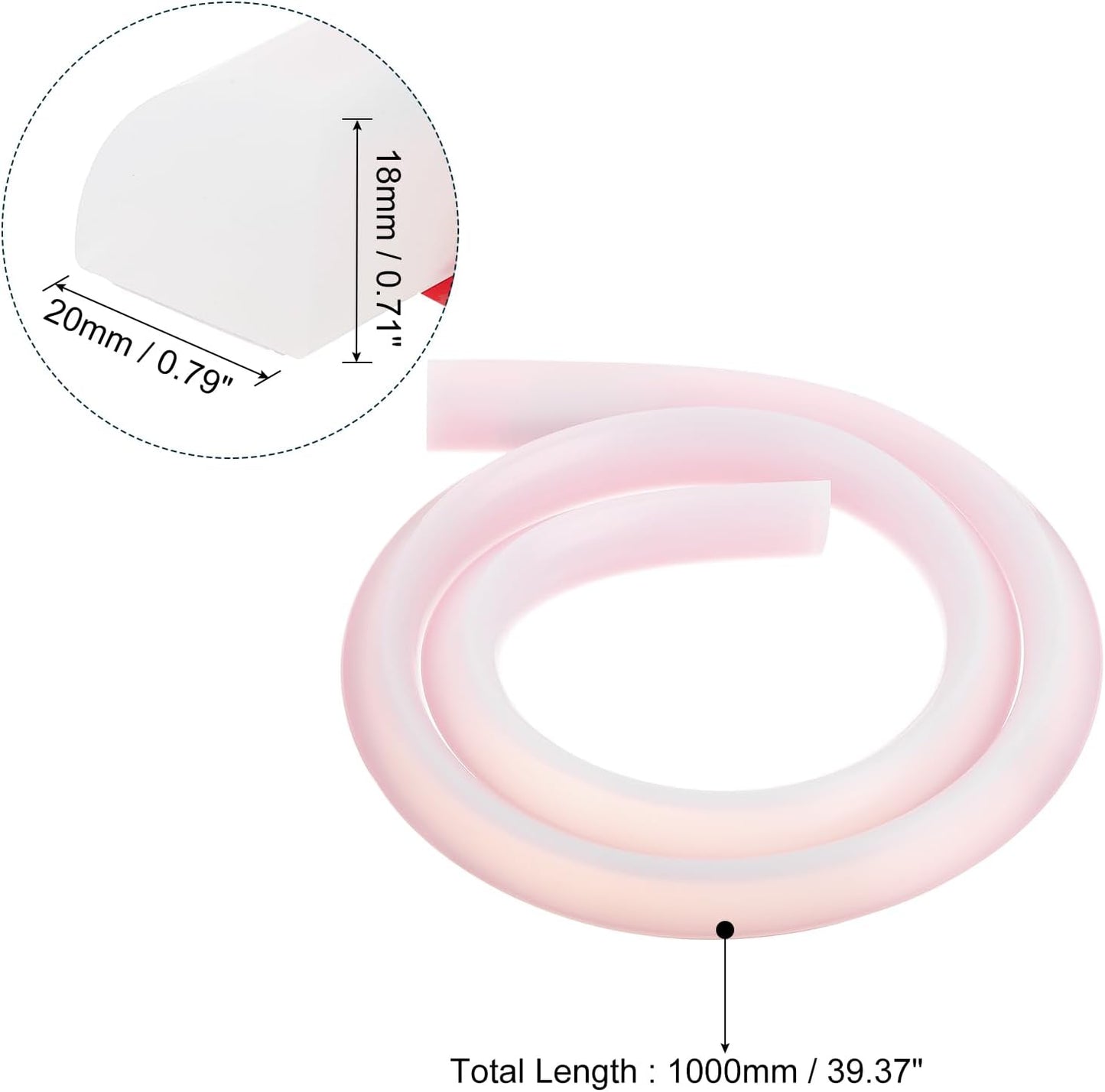 uxcell Flexible Molding Trim, 39 Inch Flexible Quarter Round Molding Silicone Peel and Stick Trim Self Adhesive Shower Water Barrier for Corner Decor Bathroom Kitchen, Transparent