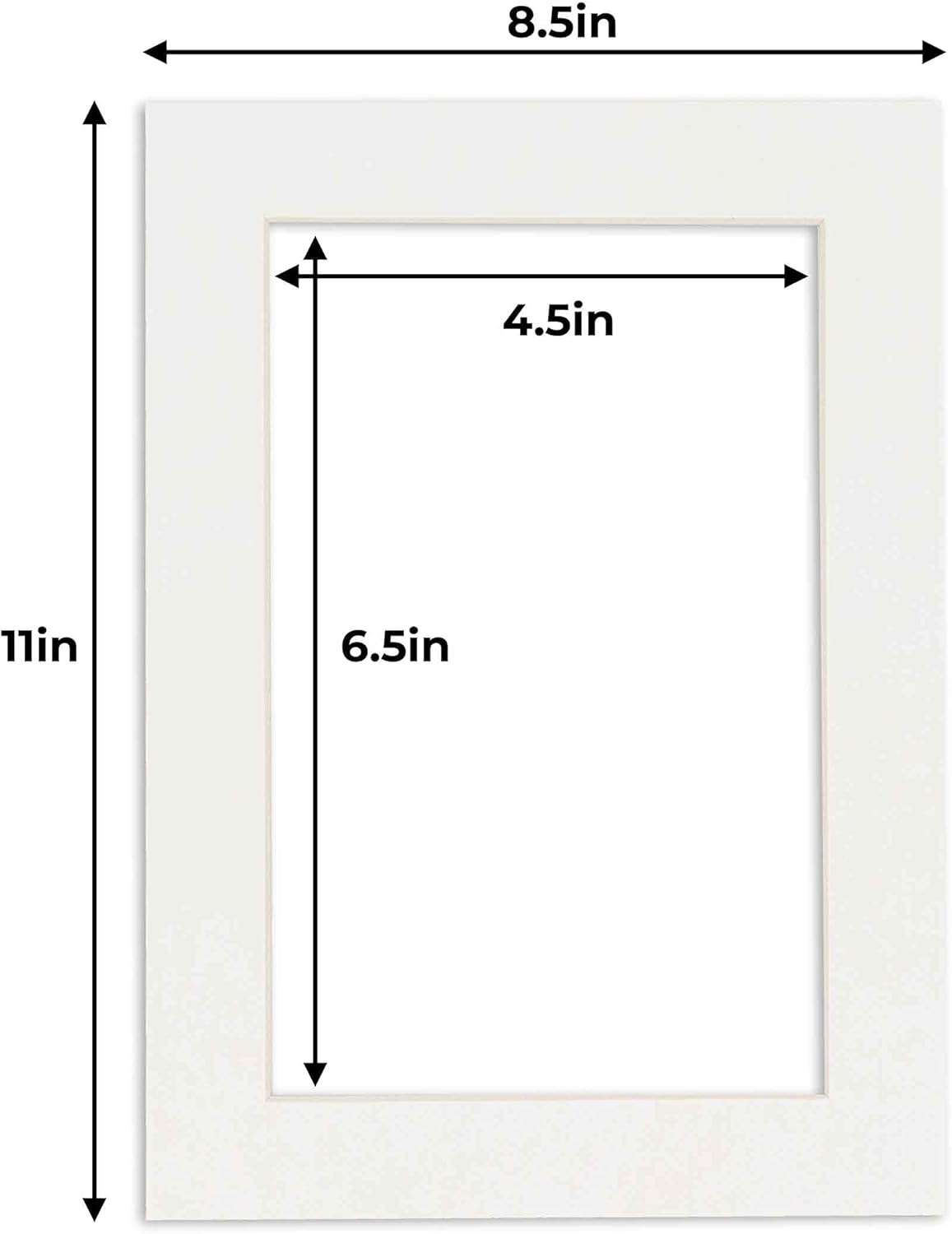 5x7 Mat for 8.5x11 Frame - Precut Mat Board Acid-Free Show Kit with Backing Board, and Clear Bags Textured White 5x7 Photo Matte Made to Fit a 8.5x11 Picture Frame Matboard for Framing, Pack of 1 Mat