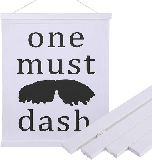 Artmag Magnetic Poster Hanger Frame, 40x27 40x30 40x60 Light Wood Wooden Magnet Canvas Artwork Print Poster Hangers Frames Hanging Kit (White, 40")