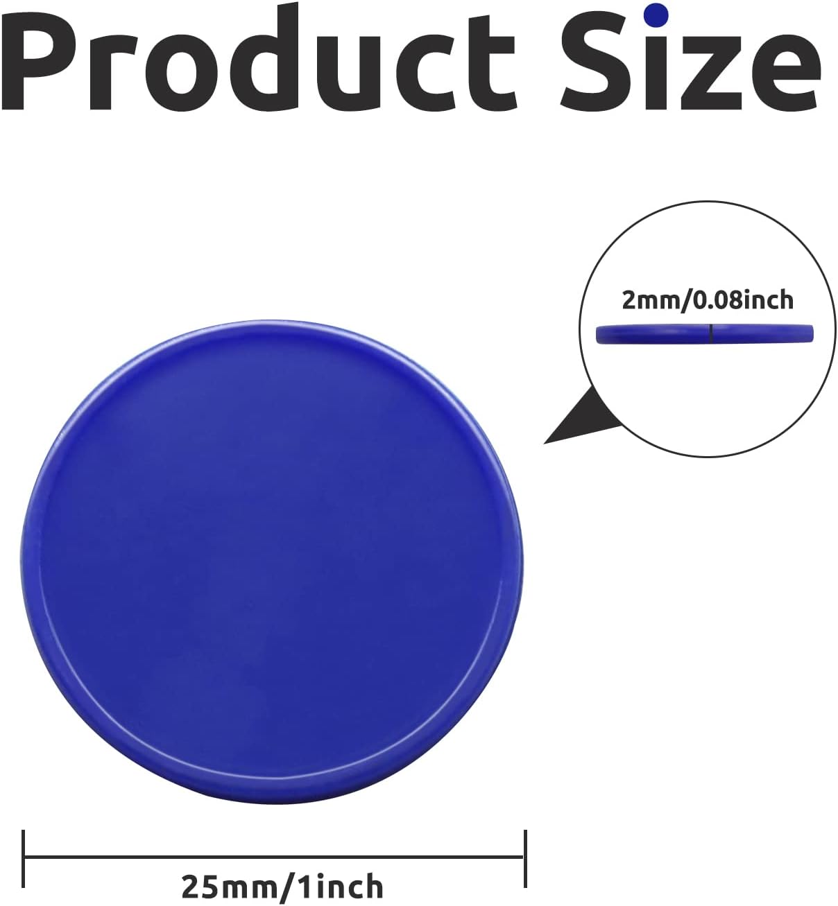 Set of 100 Opaque Plastic Learning Counters Mini Poker Chips Game Tokens with Storage Box (Blue, 1 Inch)