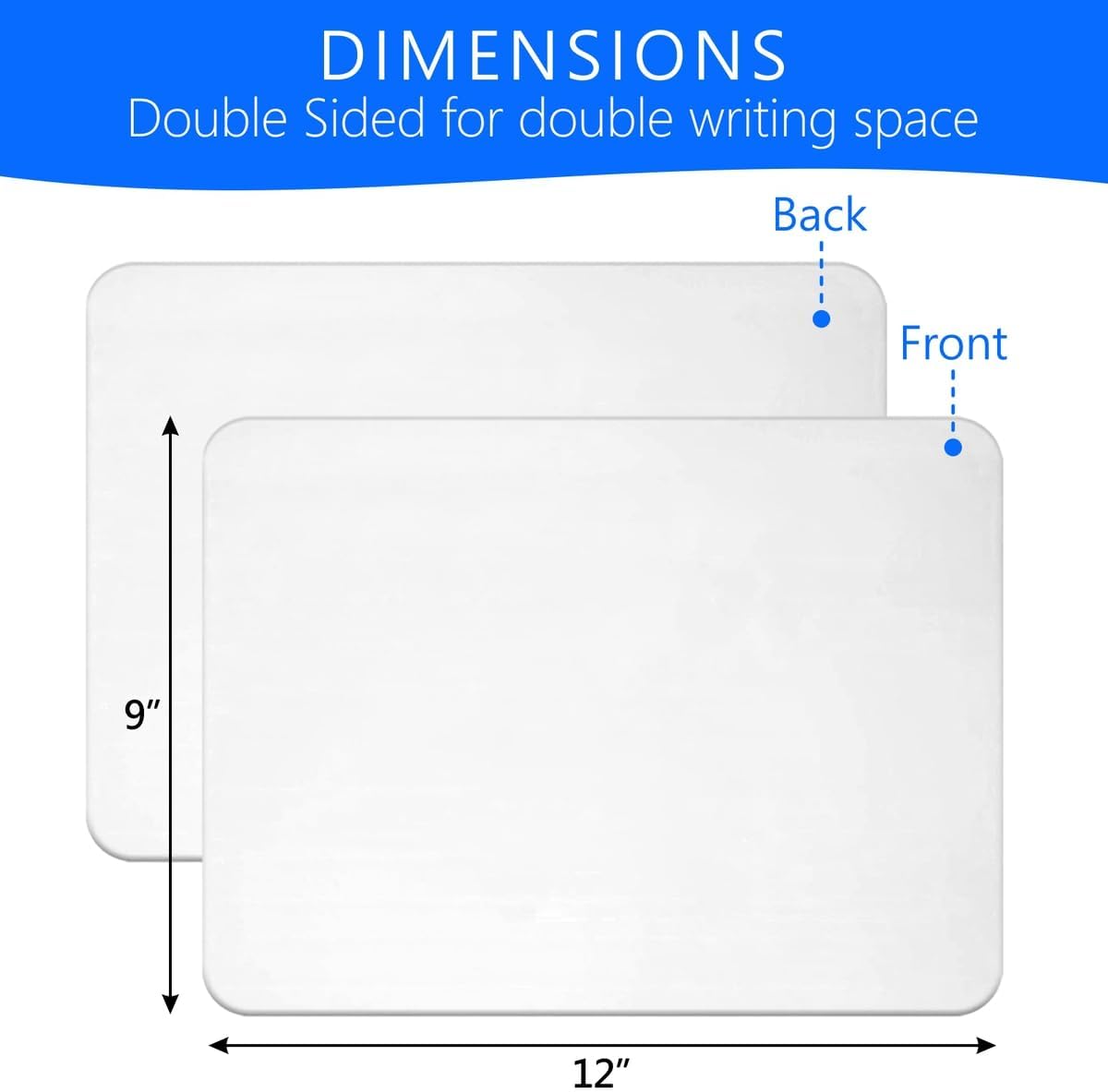 Small White Board, 9 x 12 Dry Erase Board, 2 Mini Double Sided Portable Whiteboards, Lapboard, Small Dry Erase Board for Kids, Office and Classroom