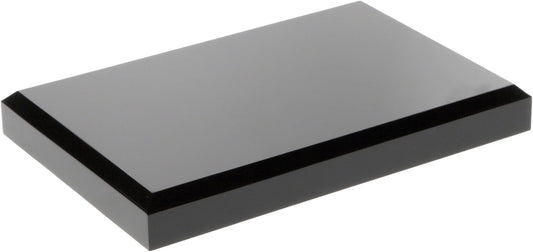 Plymor Black Acrylic Rectangular Beveled Display Base, 6" W x 4" D x 0.75" H, Pack of 6