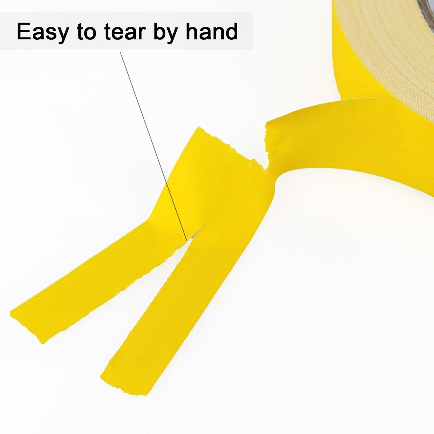 BOMEI PACK Yellow Gaffer Tape, Matte Non-Reflective, 1inch x 30yds No Residue Hand Tear Self-Adhesive Gaffer Tape for Labeling, Cable, Stage, Photo Studio, Painters and Duct Repair, 1 Pack