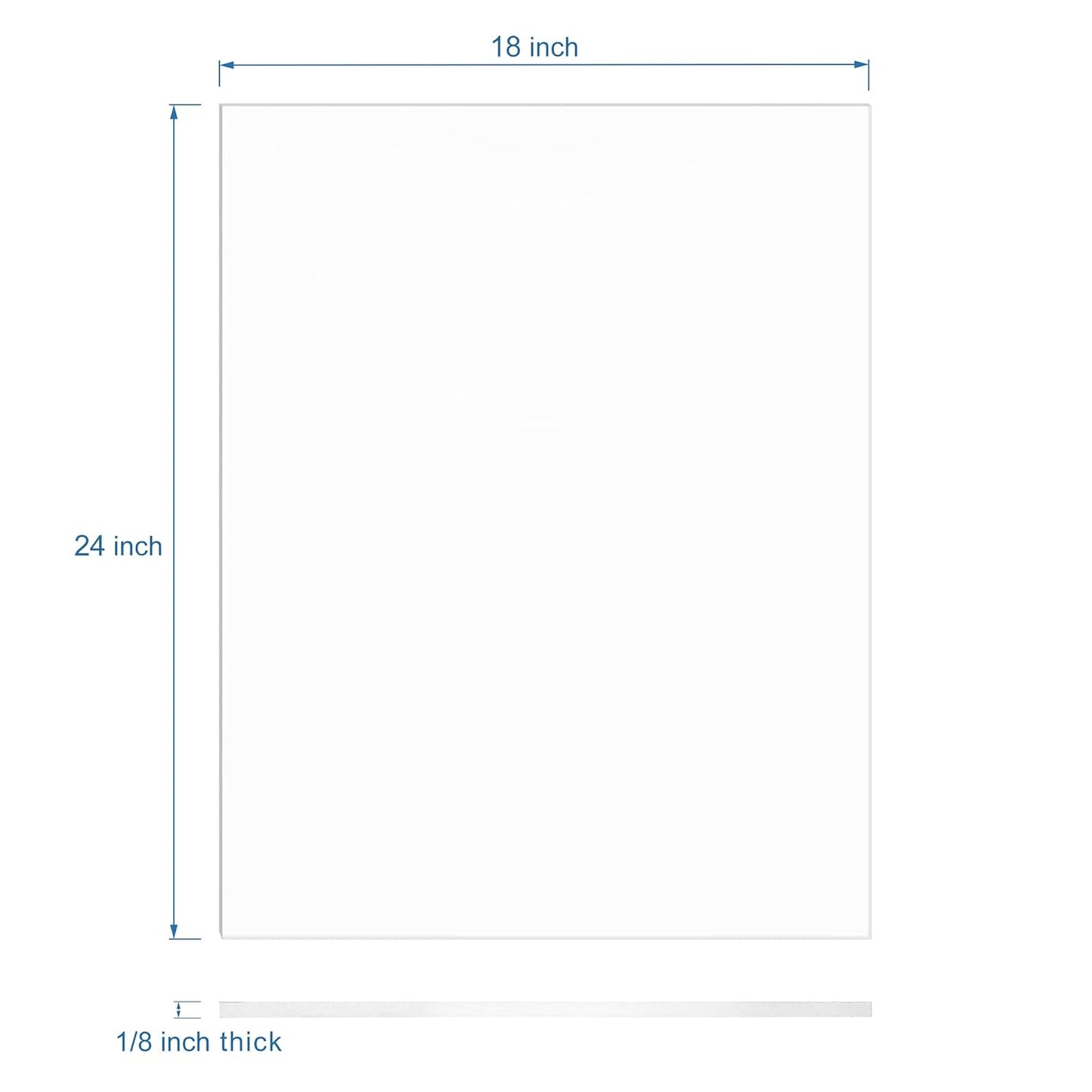 Clear Acrylic Sheet 18" x 24" x 1/8" Thick (3mm) Cast Plexiglass Panel Transparent Plastic Board for Craft, Display Projects, Wedding Sign, Laser Cutting, Engrave, Pack of 2
