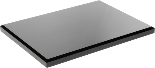 Plymor Black Acrylic Rectangular Beveled Display Base, 8" W x 6" D x 0.5" H, Pack of 3