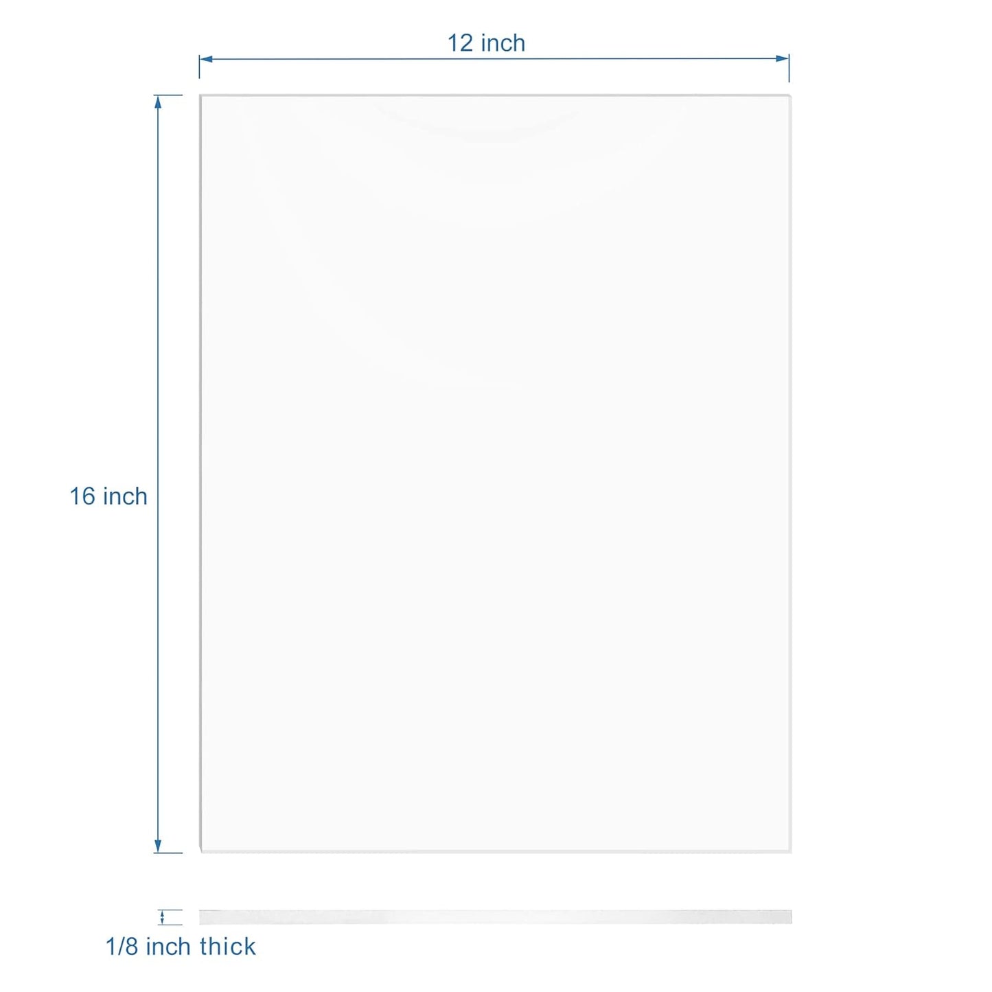 Pack of 10 Clear Acrylic Sheets 12" x 16" Cast Plexiglass Panel 1/8" Thick (3mm) Transparent Plastic Board for Signage, Craft, Display Projects, Laser Cutting, Engraving