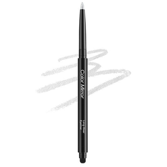 Smudge Proof Eyeliner, Waterproof Retractable Eye liner with Brush, Matte and Shimmer Eyeliner Pencil, Creamy Texture, Long lasting & Smooth(46 Platinum Shimmer)