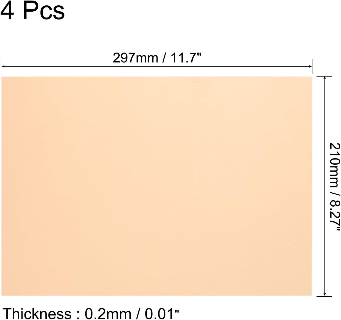 uxcell 4Pcs A4 Gel Light Lighting Filter Overlay Transparent Color Correction Plastic Vinyl PVC Sheets Photography Television Fluorescent Orange,0.2mm