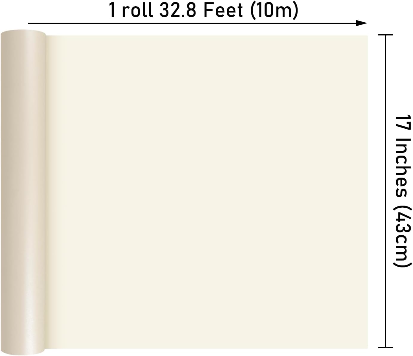 NESCCI Off White Matte Wrapping Paper,Solid Color Pearly-Lustre Paper,Gift Wrapping Paper,Perfect for Wedding,Valentine's Day,Birthday, Christmas,Baby Shower,DIY Bouquet (17 Inches X 32.8 Feet)