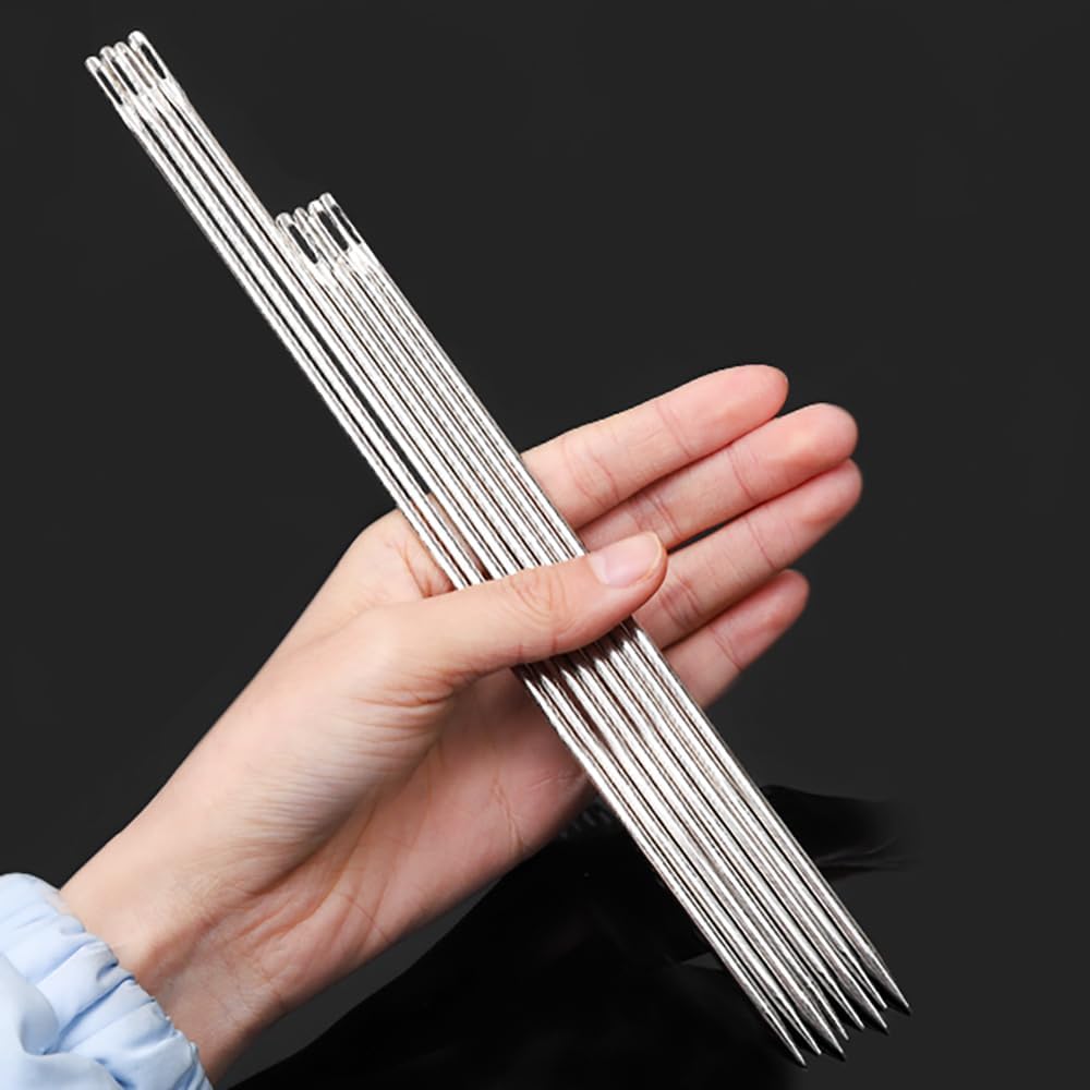 12" Professional Upholstery Needle 30cm length 3mm thickness, Big Eye Hand Sewing Needles for Stitching and Crafting Projects