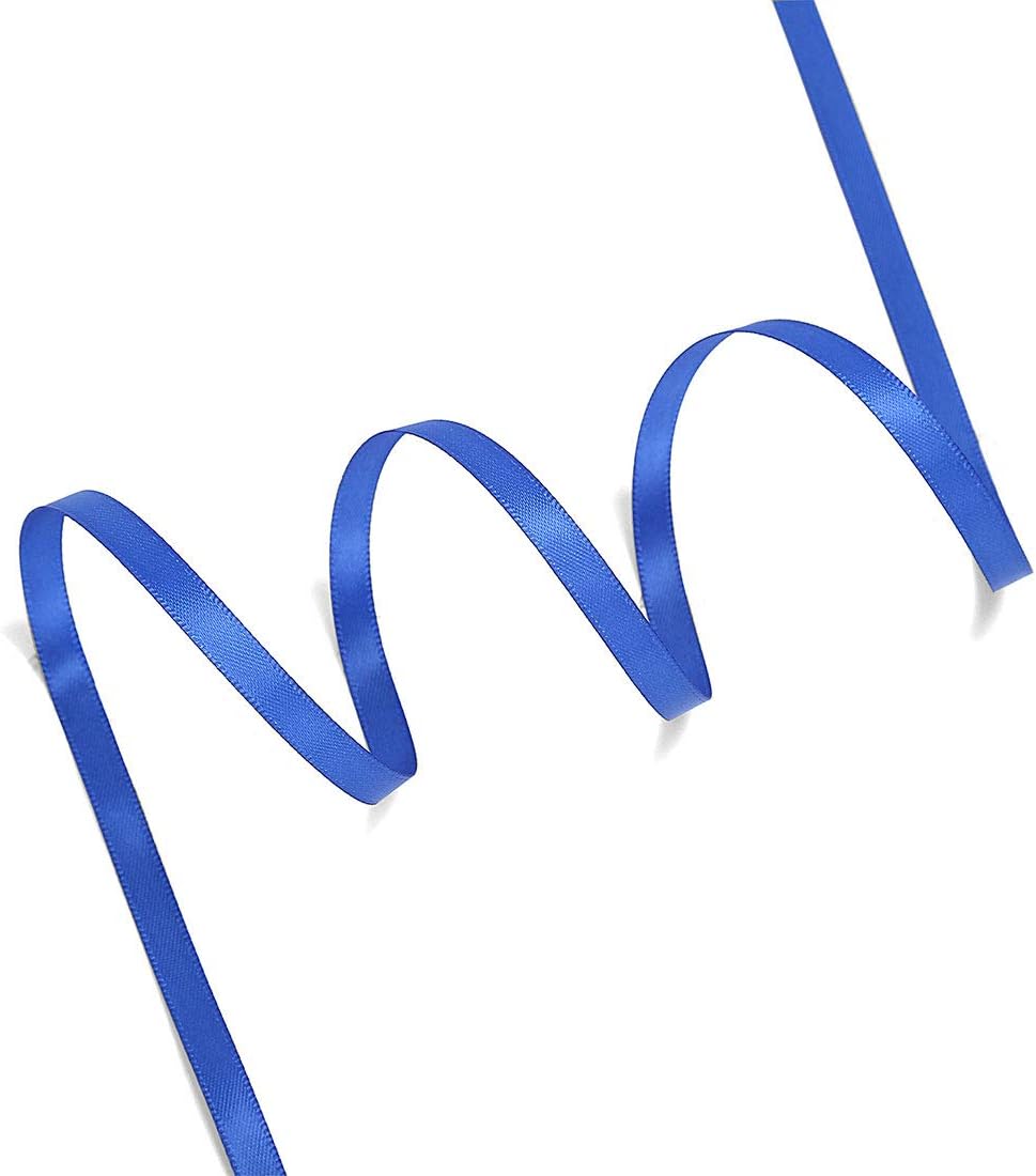 Humphrey's Craft 1/4 Inch Royal Blue Double Faced Satin Ribbon - 50 Yards Variety of Color for Crafts Gift Wrapping Bows Bouquet Decoration Sewing Christmas Tree Wedding Invitation Card.