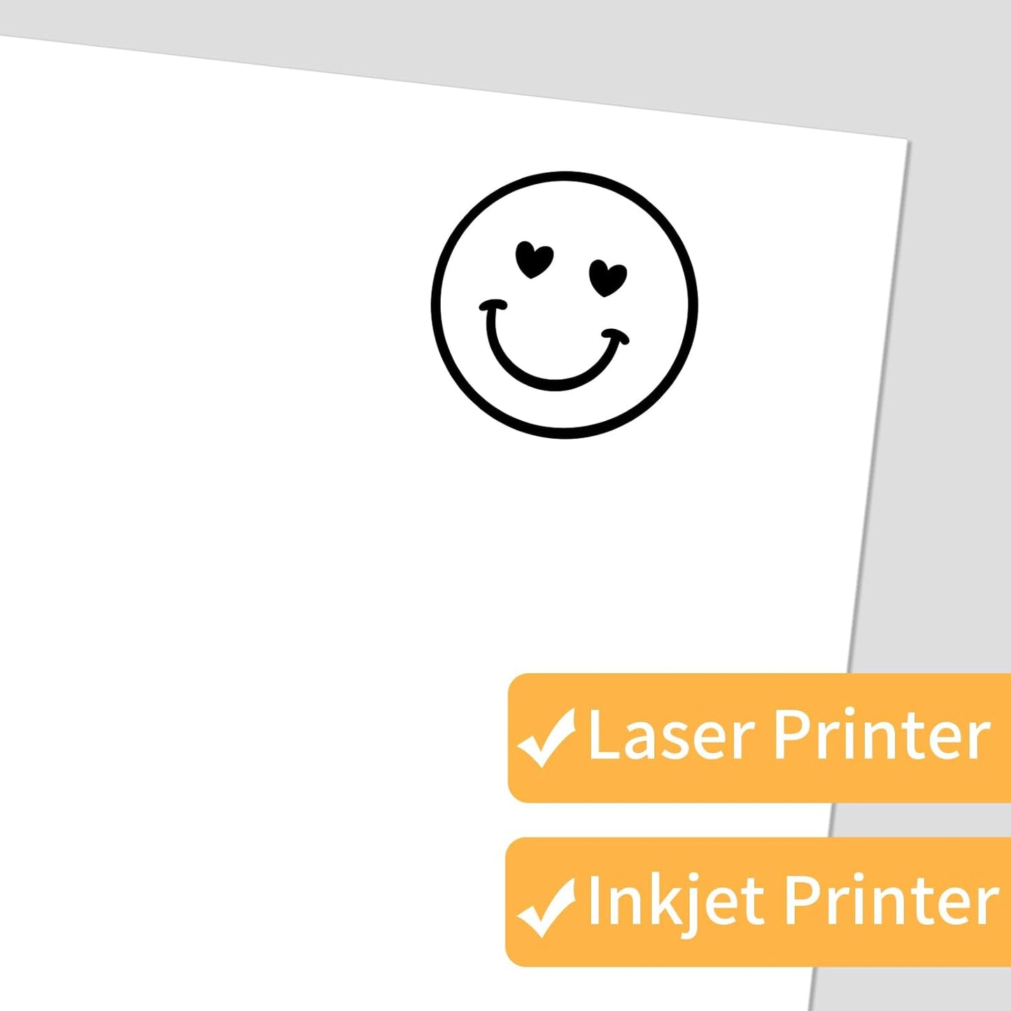 White Printable Sticker Paper, 20 Sheets Printable Sticker Paper, Laser/Inkjet Printing- Matte White, Letter Size (8.5" x 11")