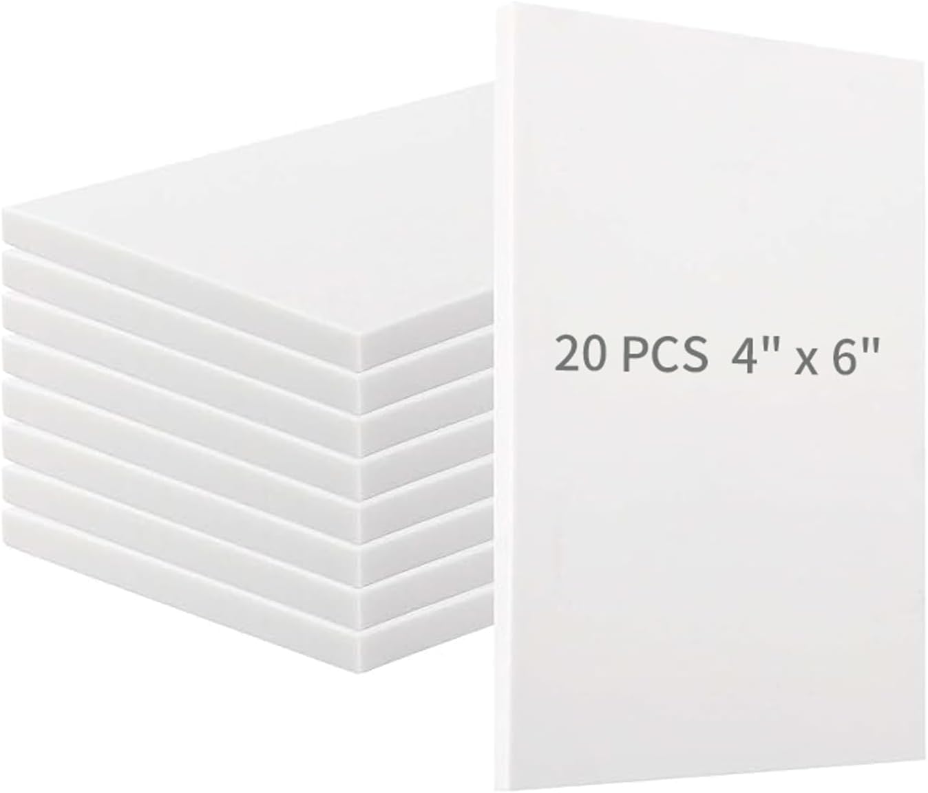 ZOENHOU 20 Pcs 4" x 6" White Rubber Carving Blocks, Soft Rubber Crafts Rubber Stamping Blanks, Linoleum Blocks for Printmaking