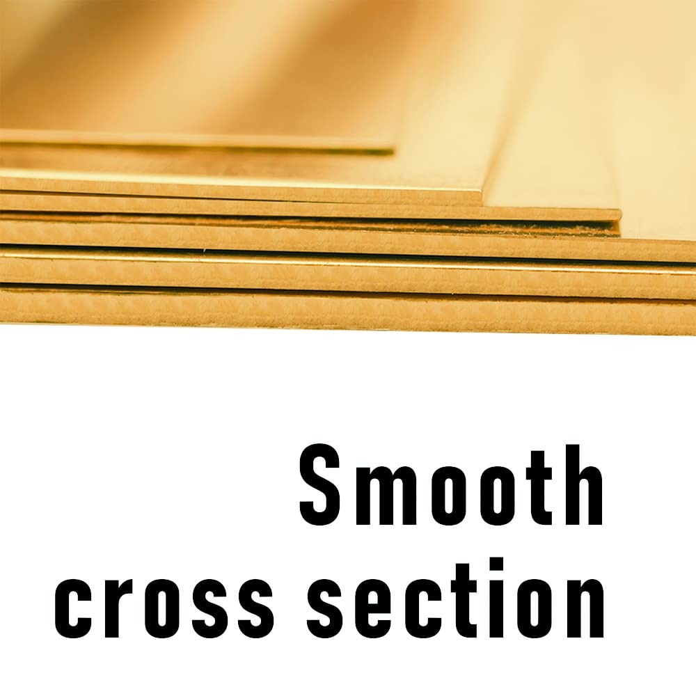 14 Gauge Brass Sheet，H62 Brass Plates Metal 0.059" Thickness x 3.9" Width x 3.9" Lenght, for Models, Crafts, Repairs, Electrical, 2Pcs