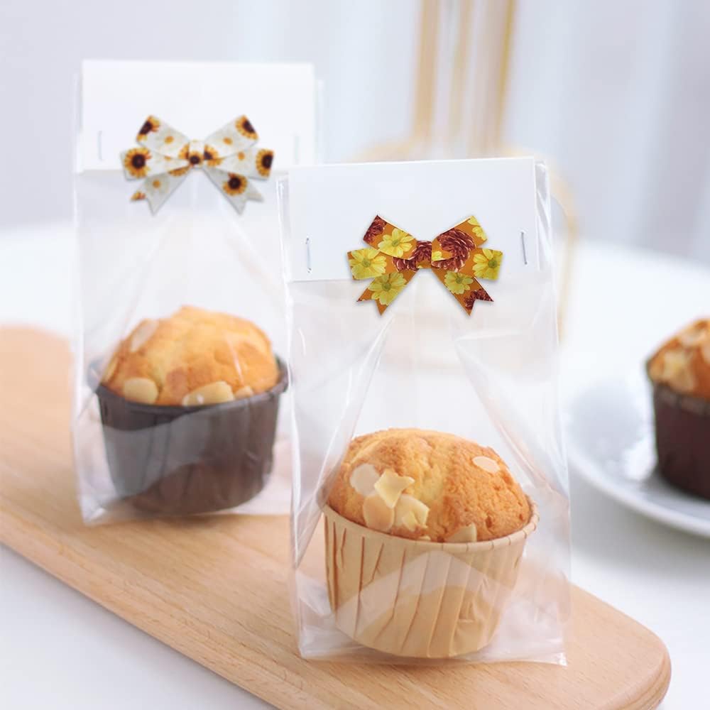 4 PCS Thanksgiving Fall Ribbons for Crafting, 3/8''Width and 4/5''Width Flowers Ribbons White Orange Satin Ribbon Metallic Leaves Craft Ribbons for Gift Wrapping Fall Decorations