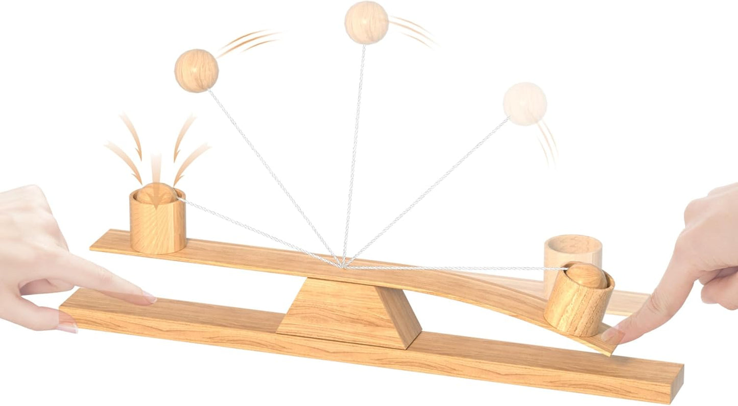 Ring Toss Game, Portable Wooden Tabletop Game for Teens & Adults, Skill Development & Dexterity Challenge, Office Desk Travel Party Camping Game Night Fun