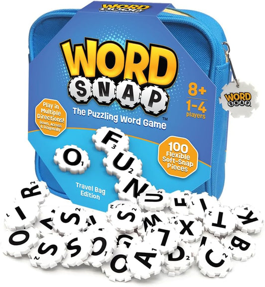Word Strategy Game with Travel Bag, Word Puzzle for Adults, Family, and Kids, Fun Game for Ages 8+, 1-4 Players
