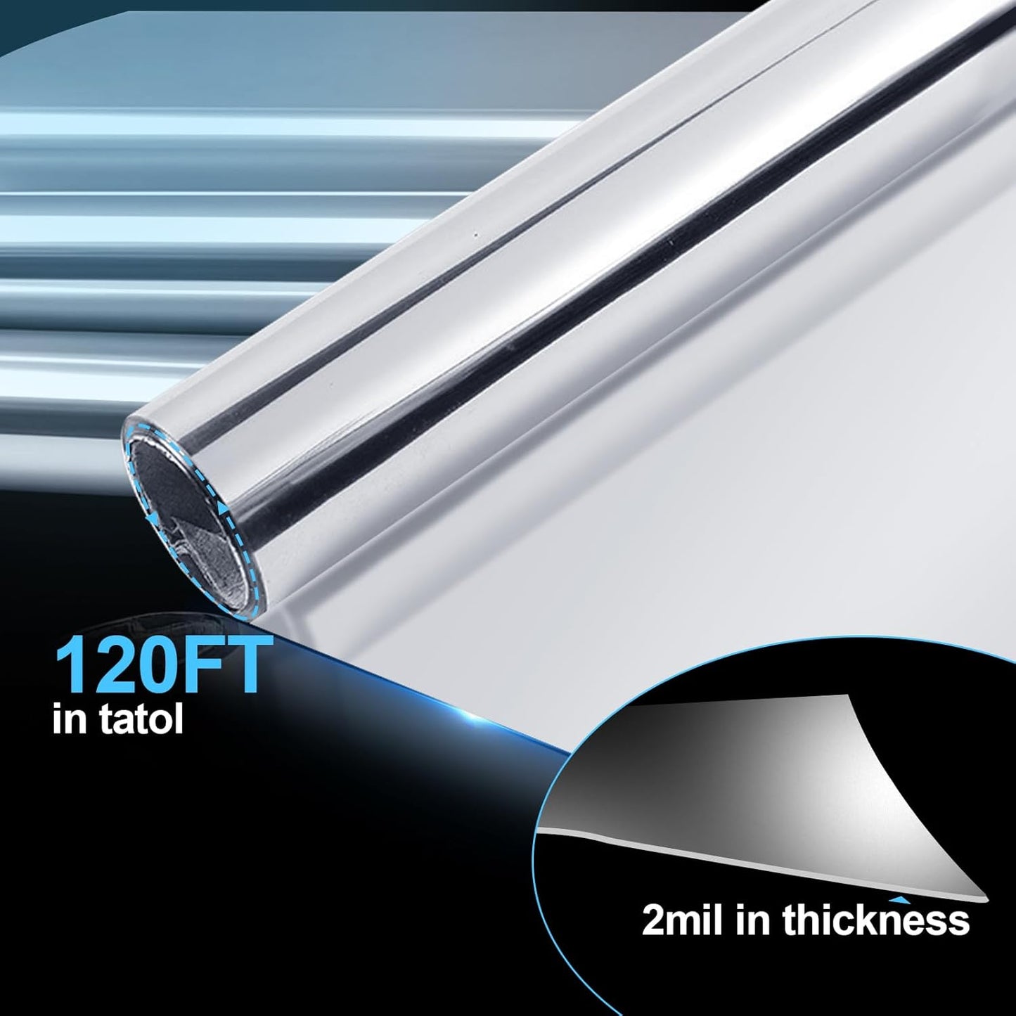 Highly Reflective Mylar Film Roll 4FT x 120FT, 2 Mil Silver,for Outdoor Indoor Grow,Room Decoration,Scene Arrangement, Art Photography