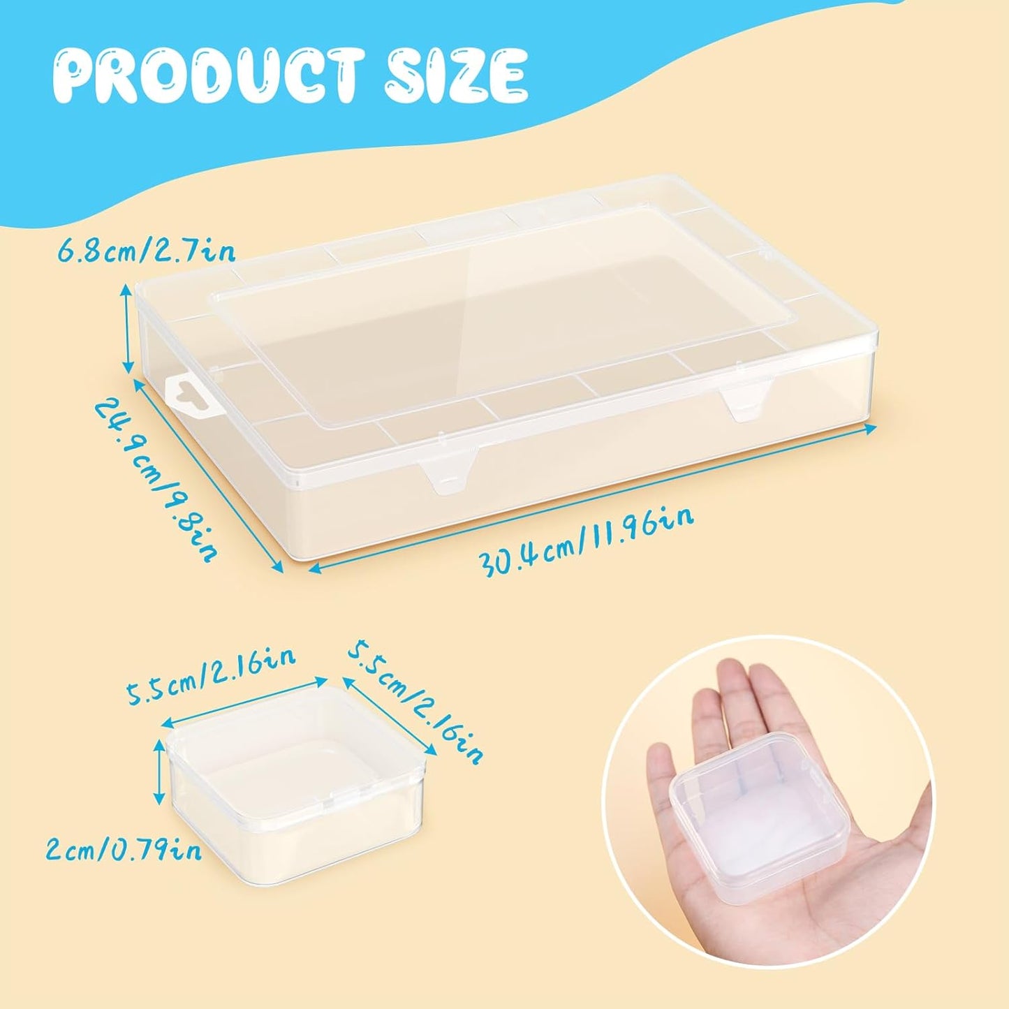 Mathtoxyz Extra Large Bead Organizer, 122 PCS Small Plastic Craft Storage Box with Hinged Lid and Labels Clear Bead Organizers and Storage Boxes for Jewelry, Diamonds, Bracelet Making DIY