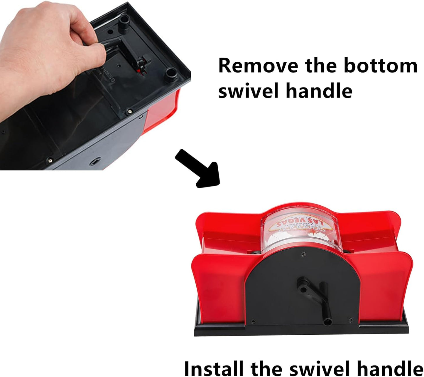 Frcctre Manual Card Shuffler 2 Deck with Hand Crank, Manual Poker Card Shuffler Cards Mixer Machine for Standard Size Playing Cards