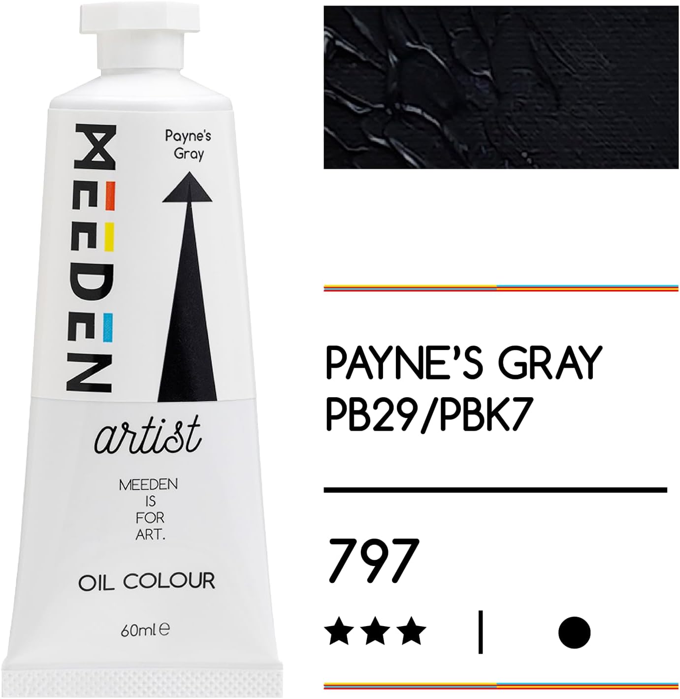 MEEDEN Artist Grade Oil Paint: Payne's Gray - 60ml/2oz Tube - Professional Art Paints for Canvas Painting