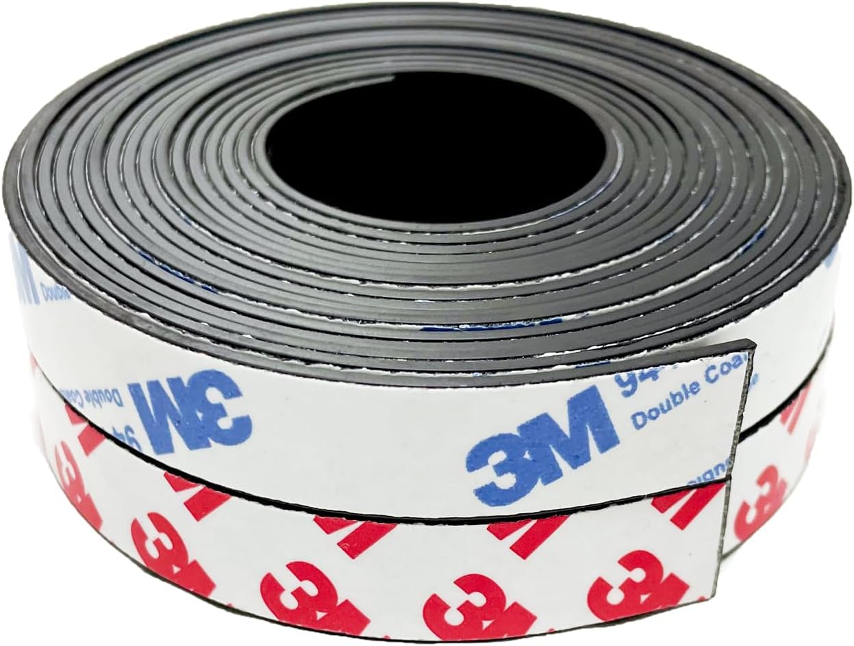 2 Rolls Magnetic Tapes, Flexible Magnet Strips with 3M Adhesive Backing, 10 Feet x 0.5"W Each Roll for DIY, Crafting, and Organizational Projects.
