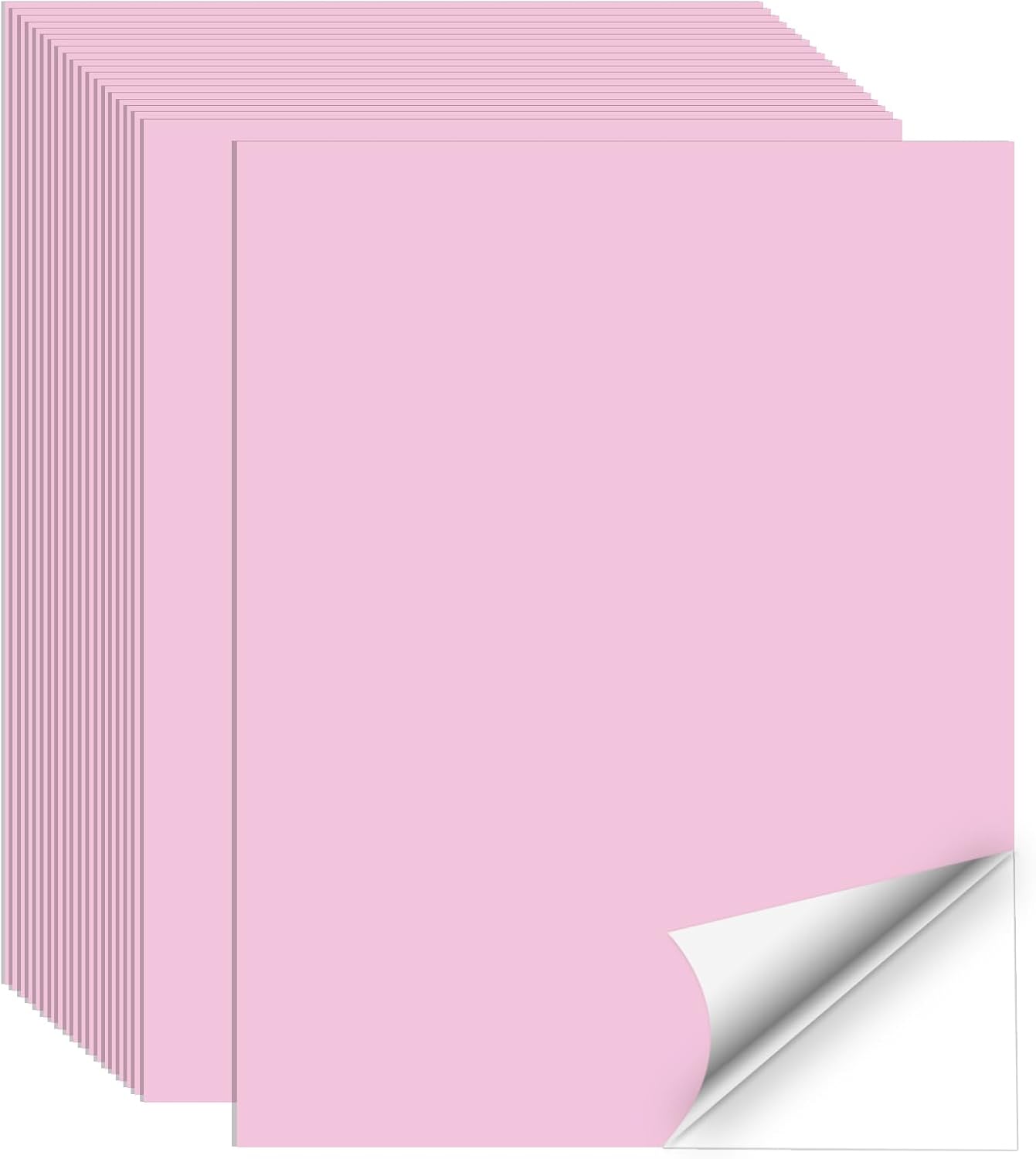 Printable Sticker Paper, 20 Sheets Pink Printable Sticker Paper, Laser/Inkjet Printing- Matte Pink, Letter Size (8.5" x 11")