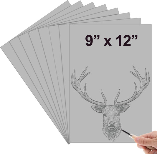 Yeaqee 8 Pcs 9 x 12 Inch Linoleum Block Rubber Carving Block Soft Linocut Blocks Large Linoleum Sheet Unmounted Lino Plates for Engraving Art Project Printmaking Artist Studio Supplies, Gray