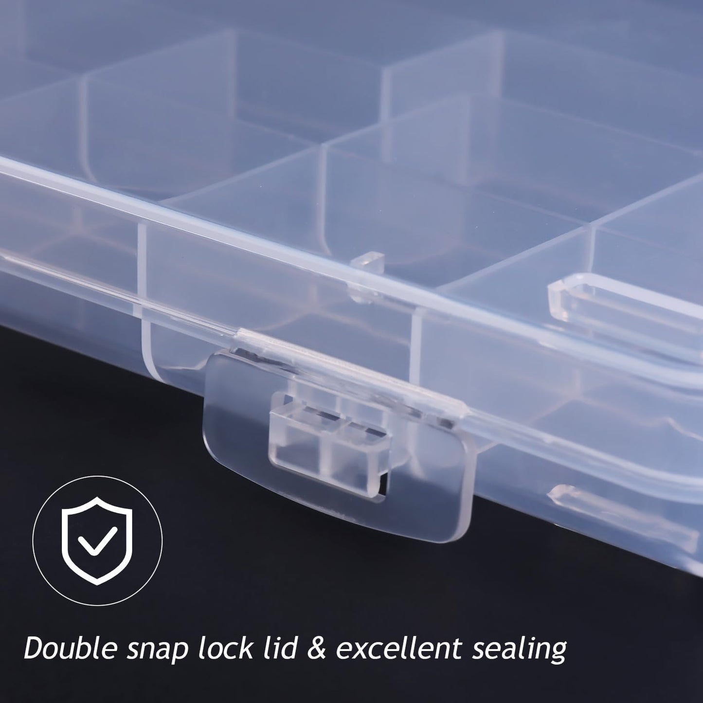 21 Grids Clear Large Plastic Organizer Box With Dividers, Bead Organizers And Storage Compartment Container For Nail Accessories/Jewelry/Craft/Screw/Small Parts/Diamond Painting Art Tools