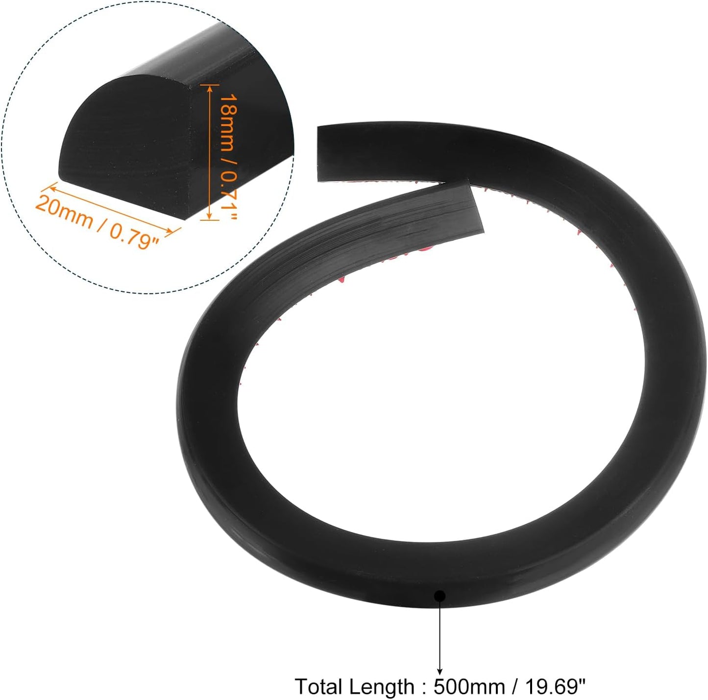 uxcell Flexible Molding Trim, 20 Inch Flexible Quarter Round Molding Silicone Peel and Stick Trim Self Adhesive Shower Water Barrier for Corner Decor Bathroom Kitchen, Black