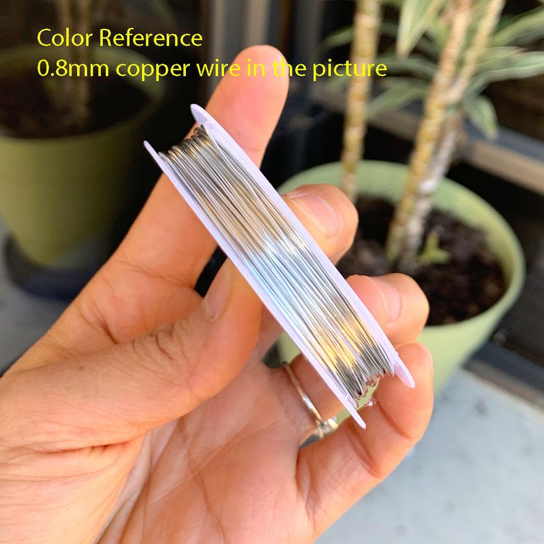 Adabele 65 Feet Premium Tarnish Resistant Round Jewelry Wire Copper Beading Wire Spool Bulk (1mm/18 Gauge) Sterling Silver Plated for DIY Craft Jewelry Making BF285-10