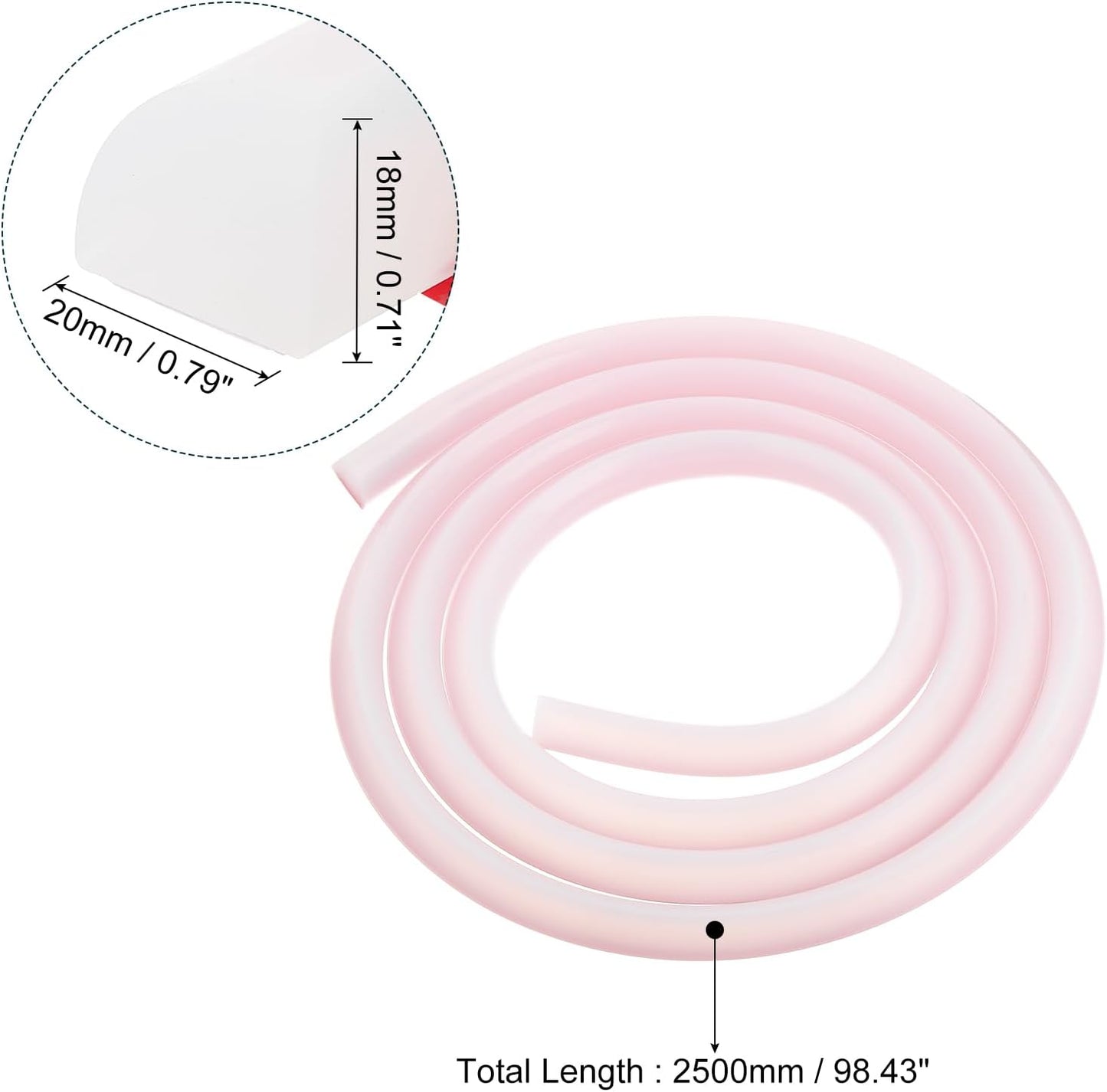 uxcell Flexible Molding Trim, 98 Inch Flexible Quarter Round Molding Silicone Peel and Stick Trim Self Adhesive Shower Water Barrier for Corner Decor Bathroom Kitchen, Transparent