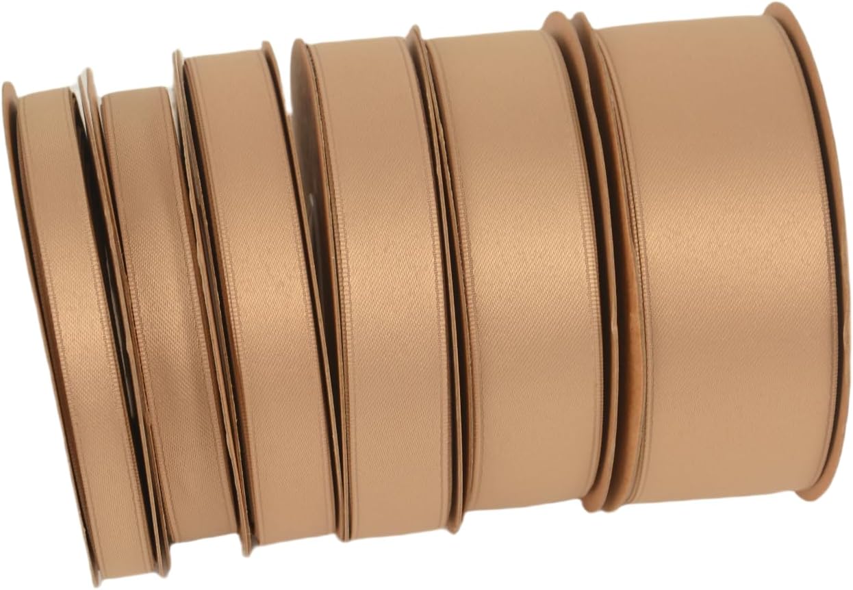 Double Side Satin Ribbon, Continuous 20 Yards,Use for Craft Bows Bouquet, Gift Wrapping, Wedding Decoration, Floral Arrangement (Apricot, 1/2 inch)