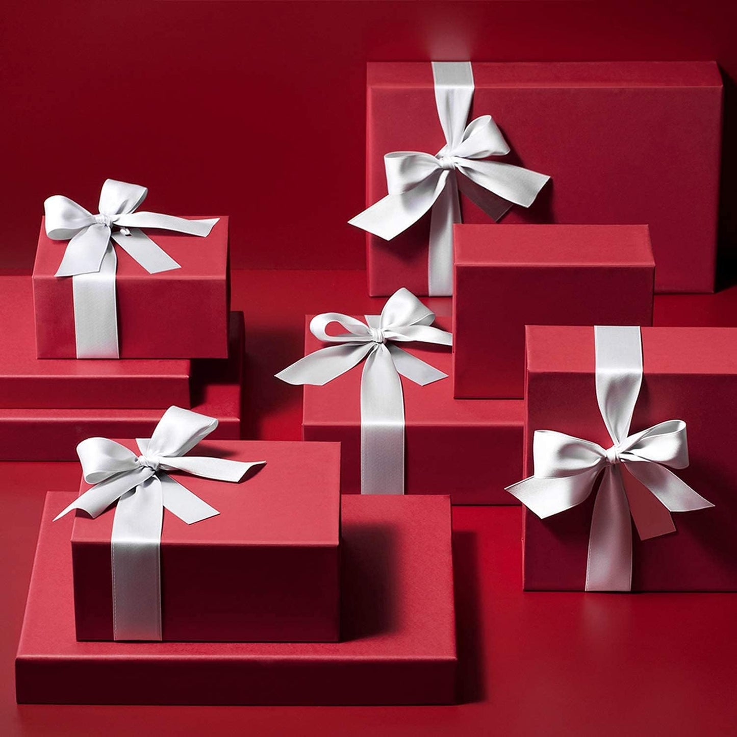 Satin Ribbon 1 Inch White Double Faced - 25 Yards for Gift Wrapping DIY Bows Crafts Bridal Bouquet Cutting Ceremony Sewing Christmas Wedding Baby Shower Decoration Humphrey's Craft