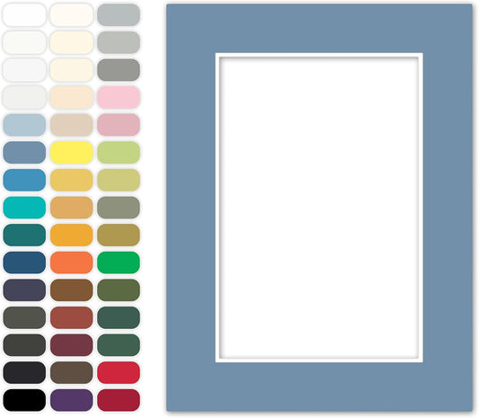Poster Master Brittany Blue Matboard – 4-Ply Acid-Free Picture Mat Board with 45° Beveled Cut, Made in USA, Custom Cut to Any Size, 1/16" Thickness for Framing & Displays