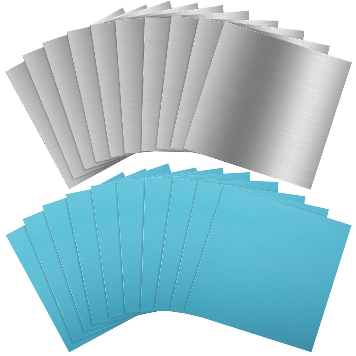20 Pack 6061 T6 Aluminum Sheet Metal 6 x 6 x 1/64 Inch Flat Plain Aluminum Plate Covered with Protective Film, 6061 Aluminum Sheet Plate for Crafting, Finely Polished and Deburred