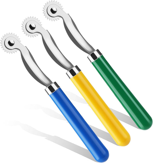 Nitlak 3 PCS Tracing Wheel,Tracing Wheel Sewing Tool, Plastic Handle Stainless Steel Pounce Wheel,Tracing Wheel for Sewing Patterns, Tracing Wheel Tool for Leathercraft, Professional Marking Spacer