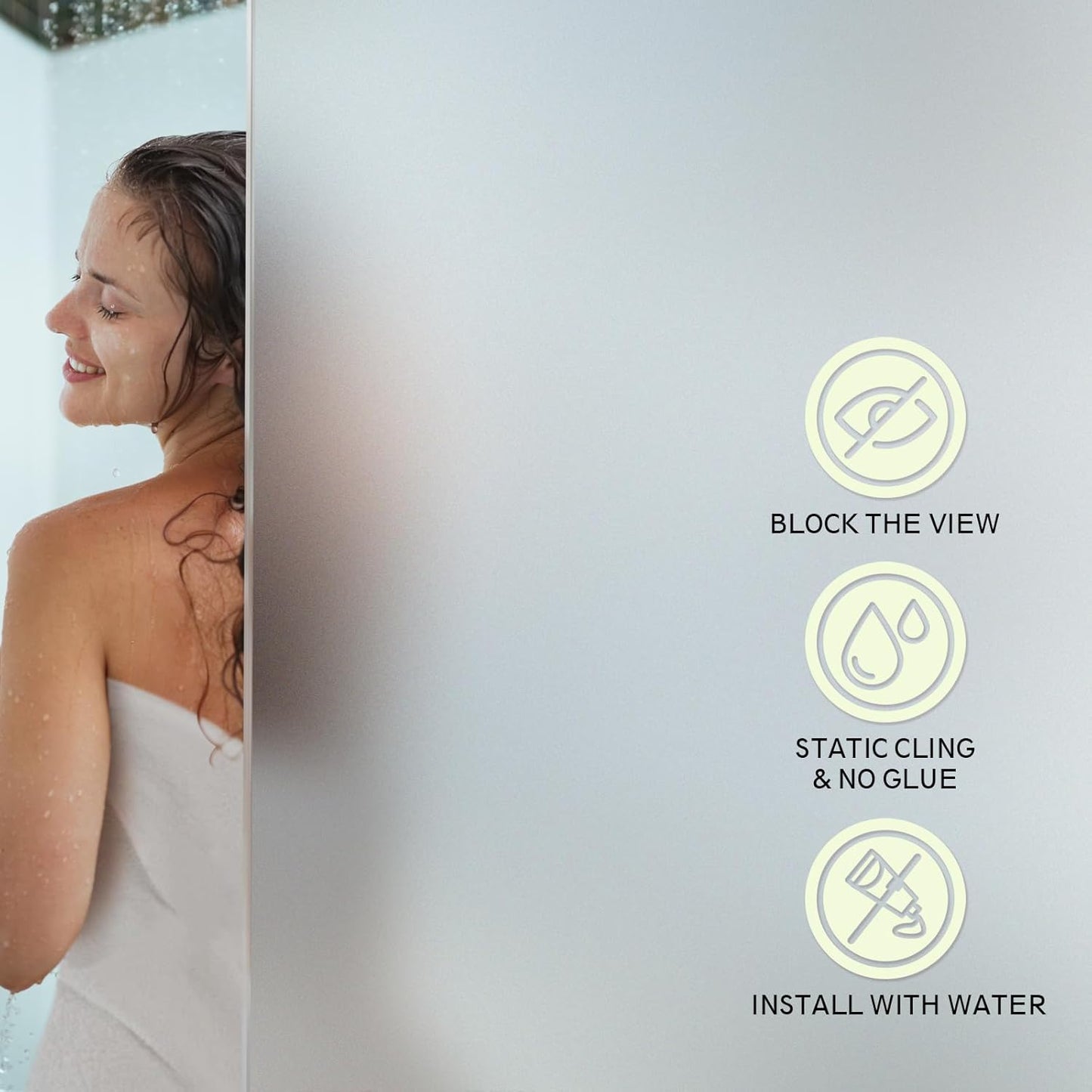 Frosted Glass Window Privacy Film - UV Sun Blocking Heat Control, Static Cling Removable & Reusable for Home, Bathroom, and Office (Frosted 29.5 Inch x 6.5 Feet)