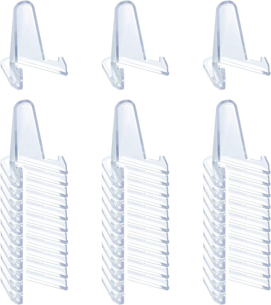 36 PCS Acrylic Display Holder Clear Display Easel Stands for Coins Capsules Phone Medals Stones Cards (Medium)